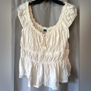 Old Navy eyelet cream top, size large
